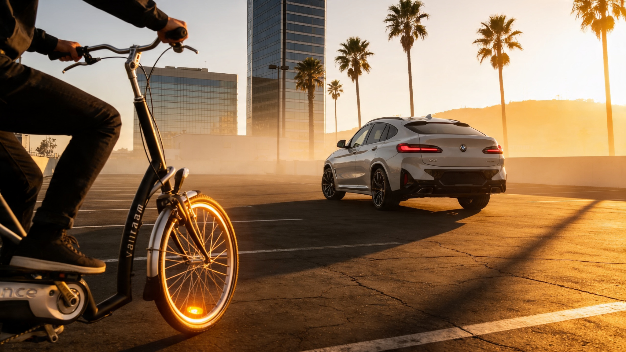 BMW X4 at golden hour in Los Angeles